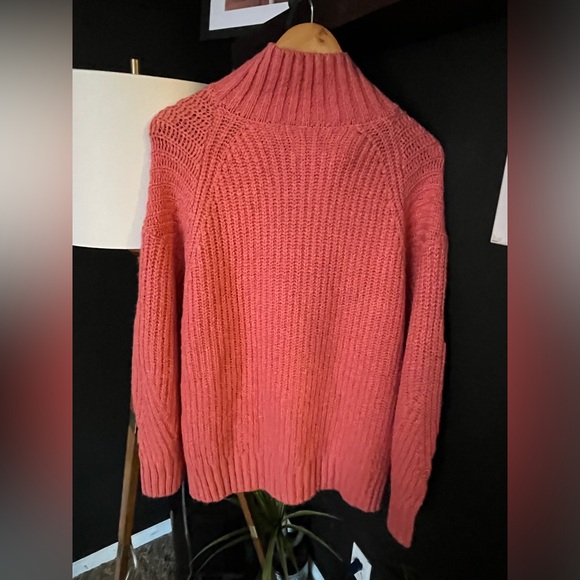 NWOT ANTHROPOLOGIE MAEVE The Dakotah Oversized Turtleneck Sweater In Pink Size M - Picture 6 of 11